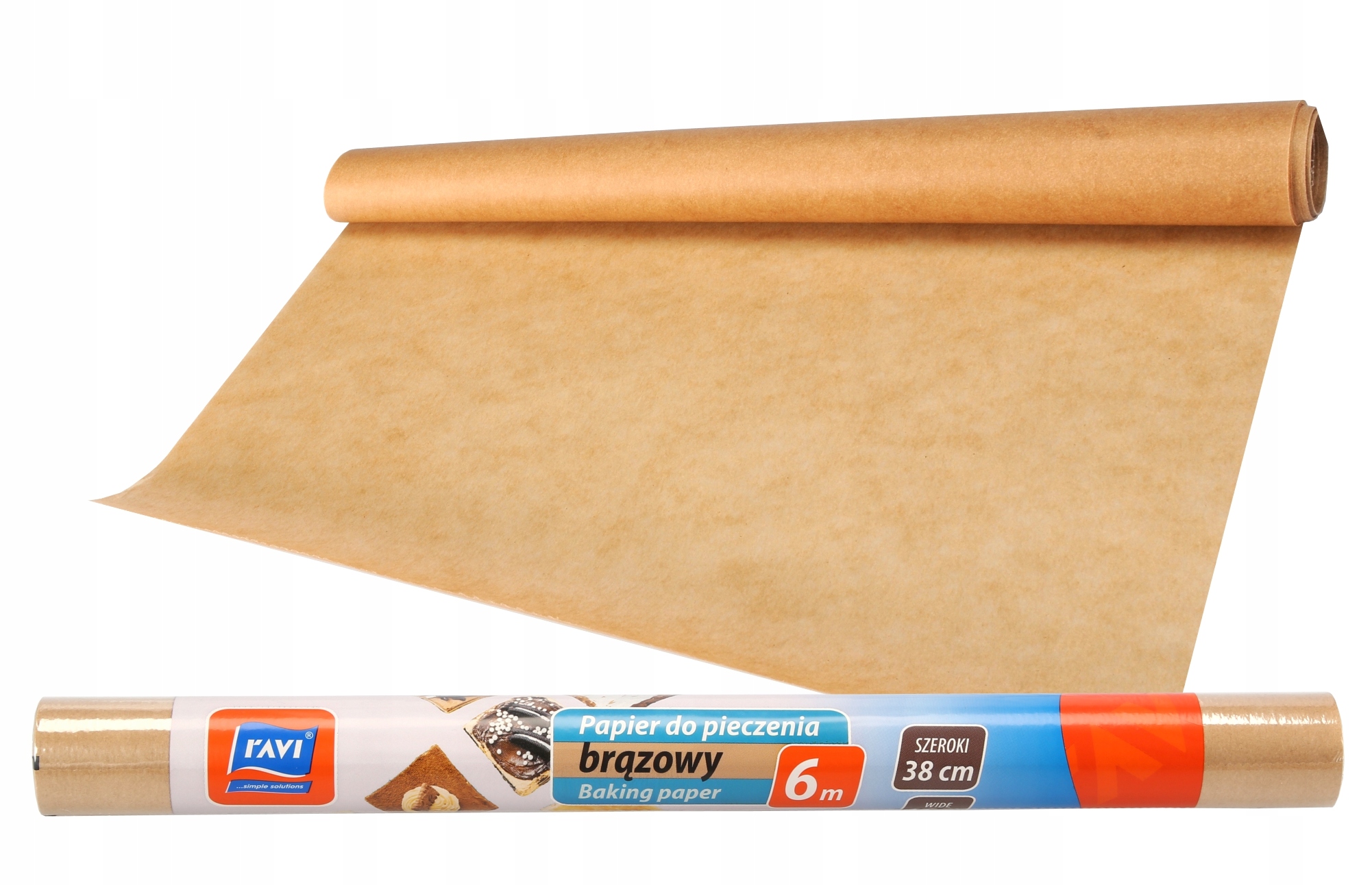 PAPIER DO PIECZENIA BRĄZOWY ROLKA TUBA 38 cm 6 m