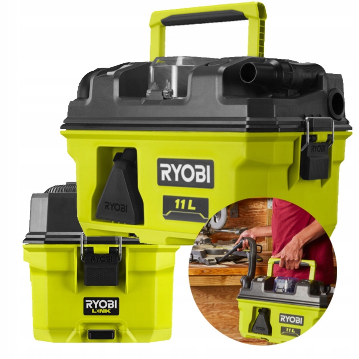 Odkurzacz przemysłowy do czyszczenia mokro i sucho 18V One+ Ryobi RV1811-0