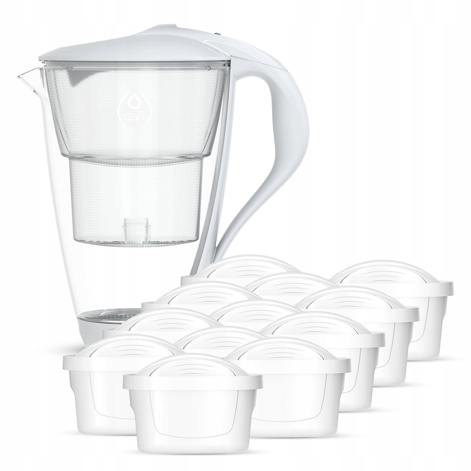 Szklany dzbanek Dafi Crystal Led biały 12xUnimax