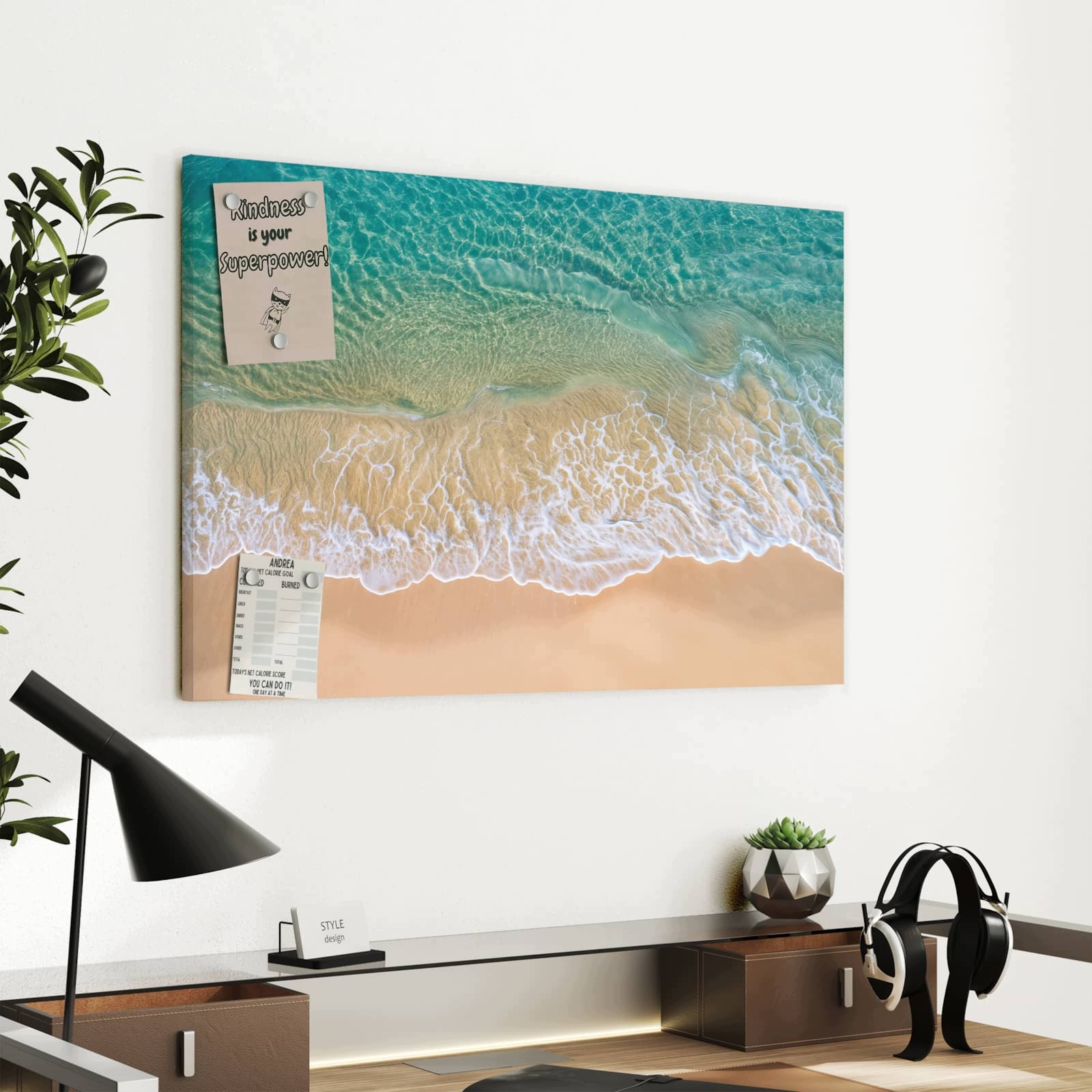 Magnetická tabule Vlny na pláže 60 × 40 cm