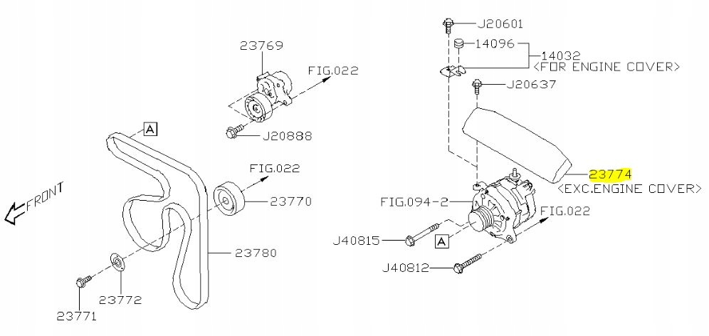 OSŁONA ALTERNATORA SUBARU LEGACY OUTBACK ASCENT