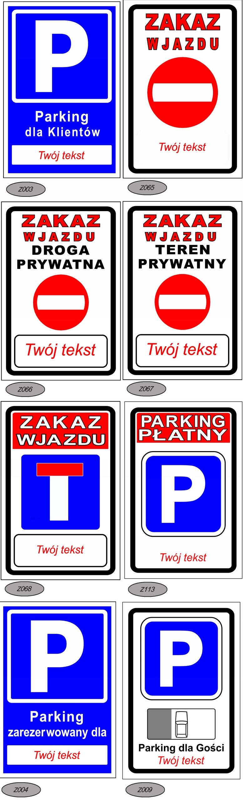 Tabliczka Zakaz Wjazdu Teren Prywatny Twój Własny Tekst Napis Marka inny