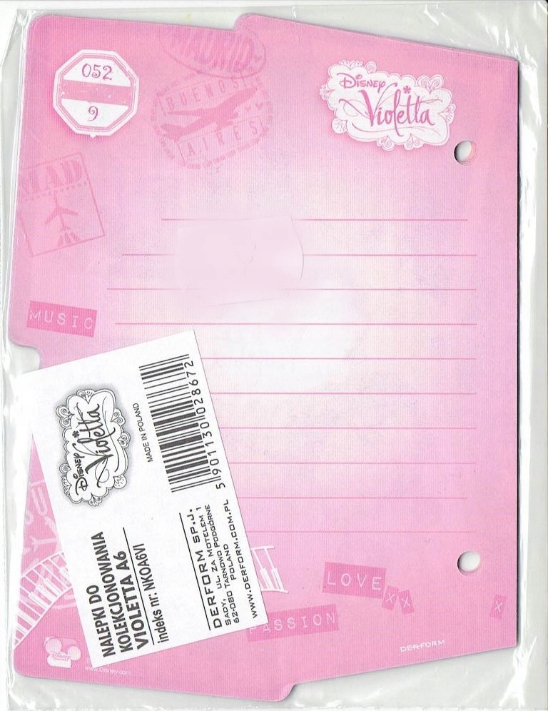 karteczki 7 szt do kloekcji  A6 VIOLETTA  NKOA6VI — 2