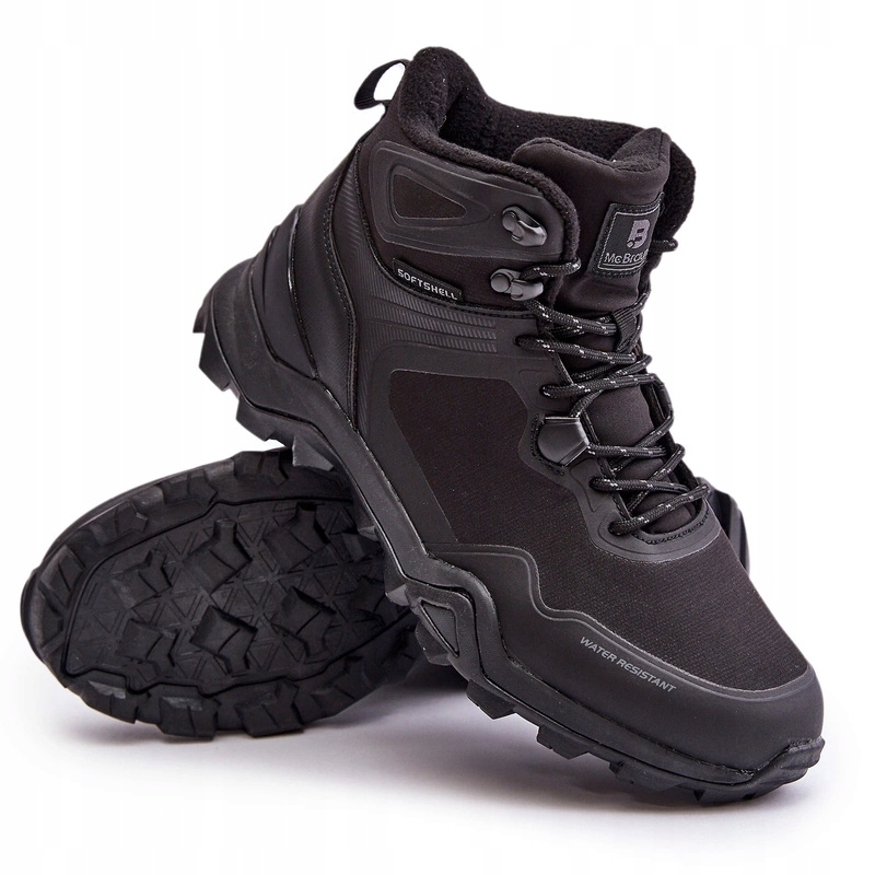 Pánské Zateplené Trekové Boty Lehké, Voděodolné, Šněrovací, Černé, Velikost 43