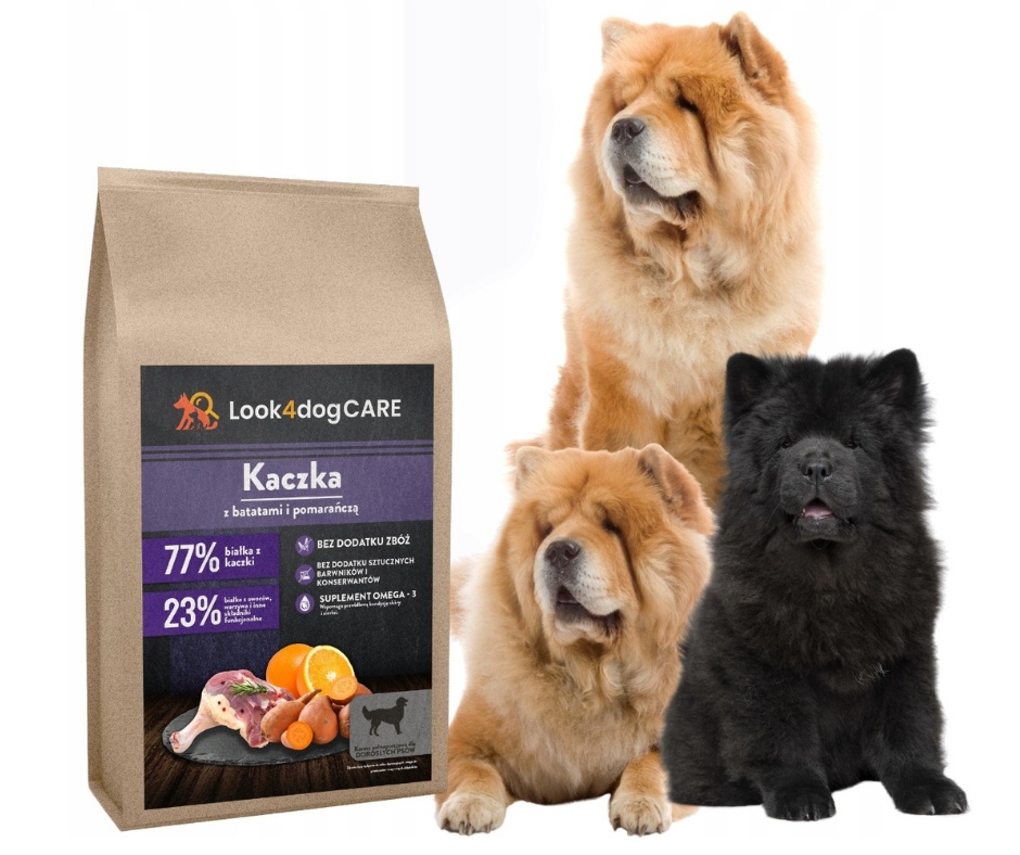 Levně Krmivo pro psy Look4dog Care kachna 52% bez přídavku obilovin, dospělý pes 12 kg