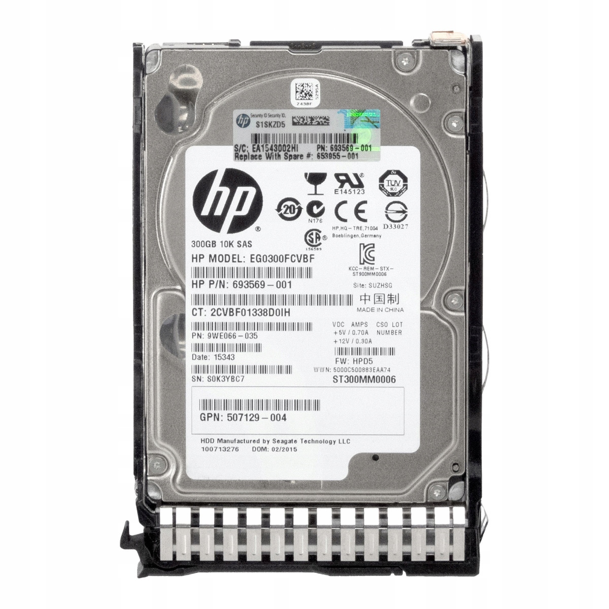 Hp 693569-001 653955-001 300GB 10K 64MB SAS-2 2,5'' EG0300FCVBF