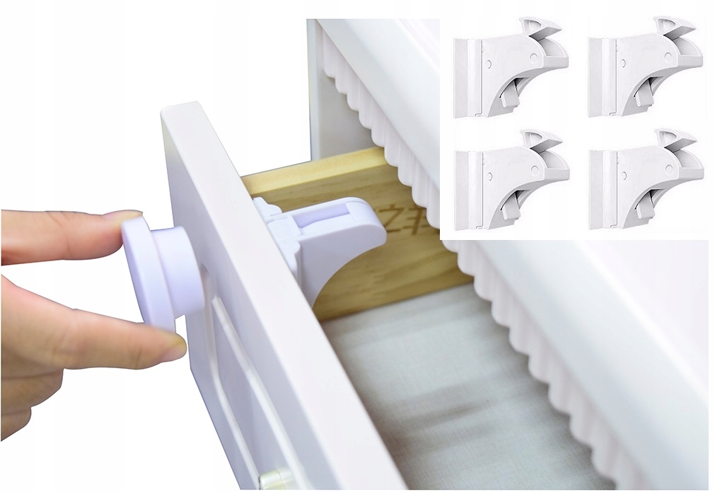 

Magnetyczna Blokada Zabezpieczenie Szafek 4 Sztuk