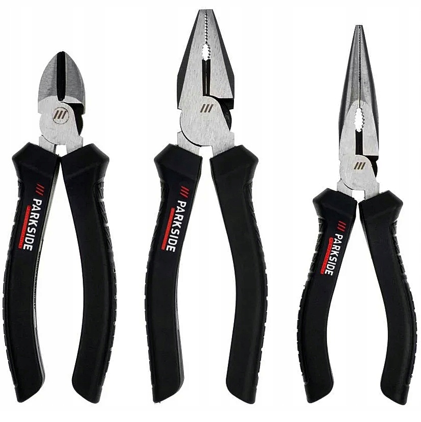 Szczypce boczne długie Kombinerki zest 3 szczypiec Parkside Performance