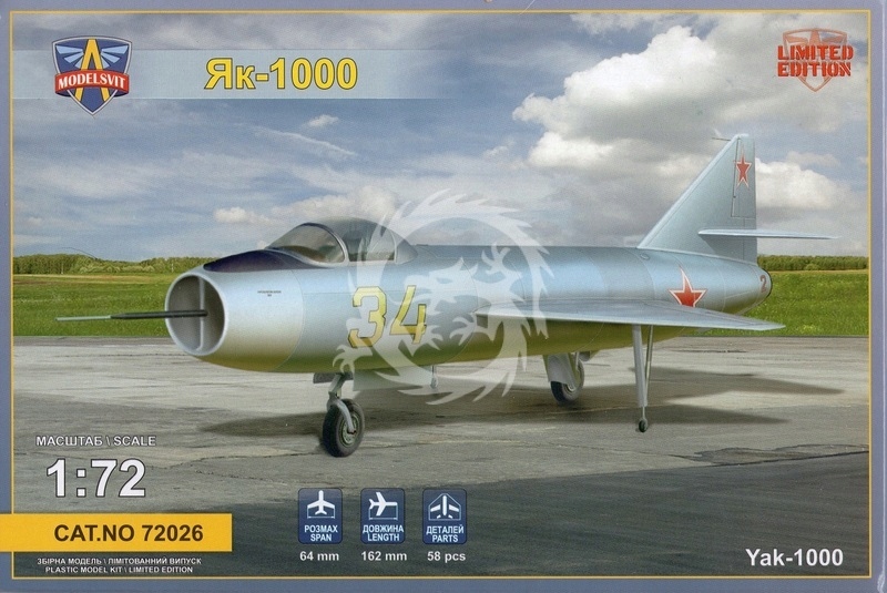 Model plastový Yakovlev Yak-1000 ModelSvit 72026 měřítko 1/72