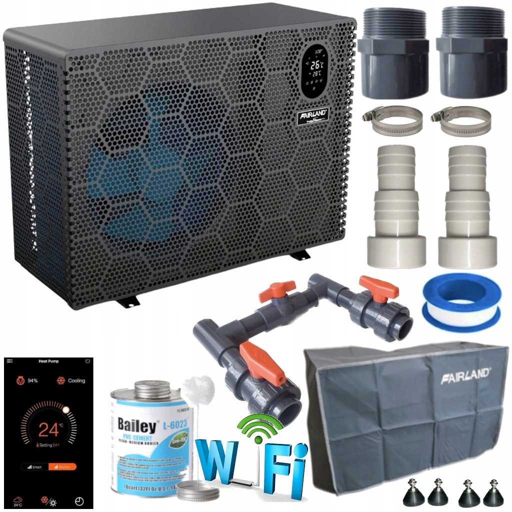 Pompa ciepła Fairland Inver X20 18,5 kW Wifi Zestaw Bypass TurboSILENCE