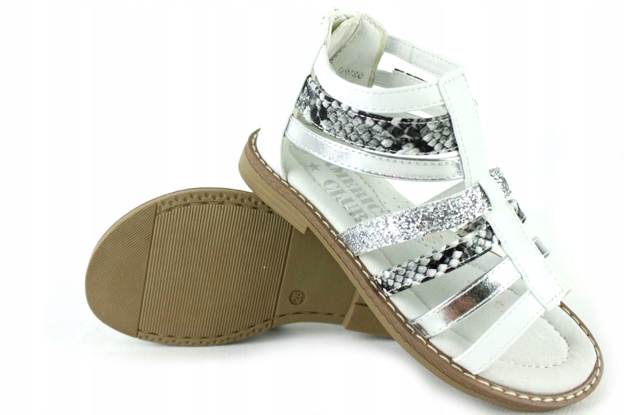 

American GC0920 Białe Sandały Dziewczęce Zamek r26