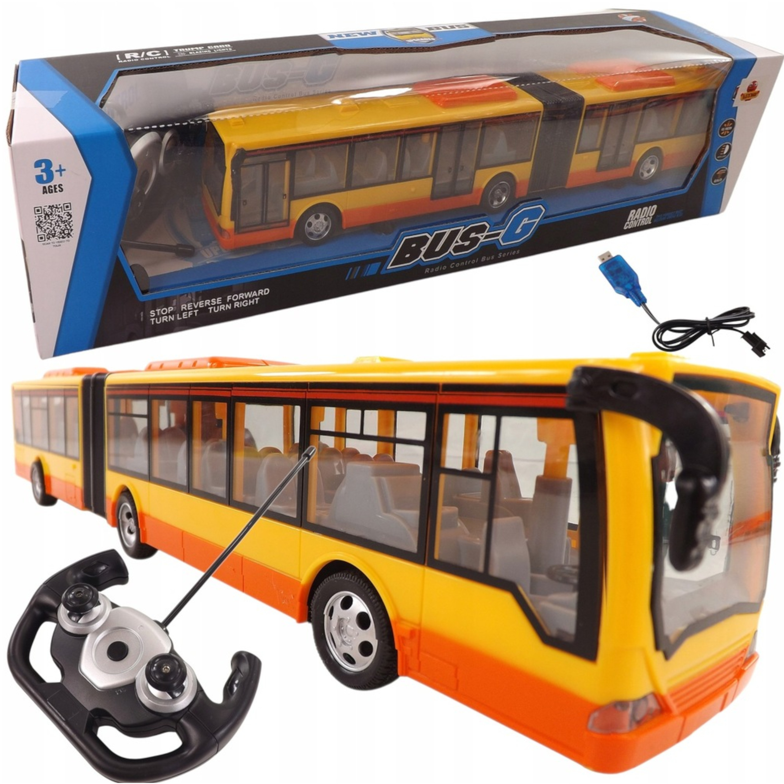 DUŻY AUTOBUS PRZEGUBOWY ZDALNIE STEROWANY 44cm 676Ż