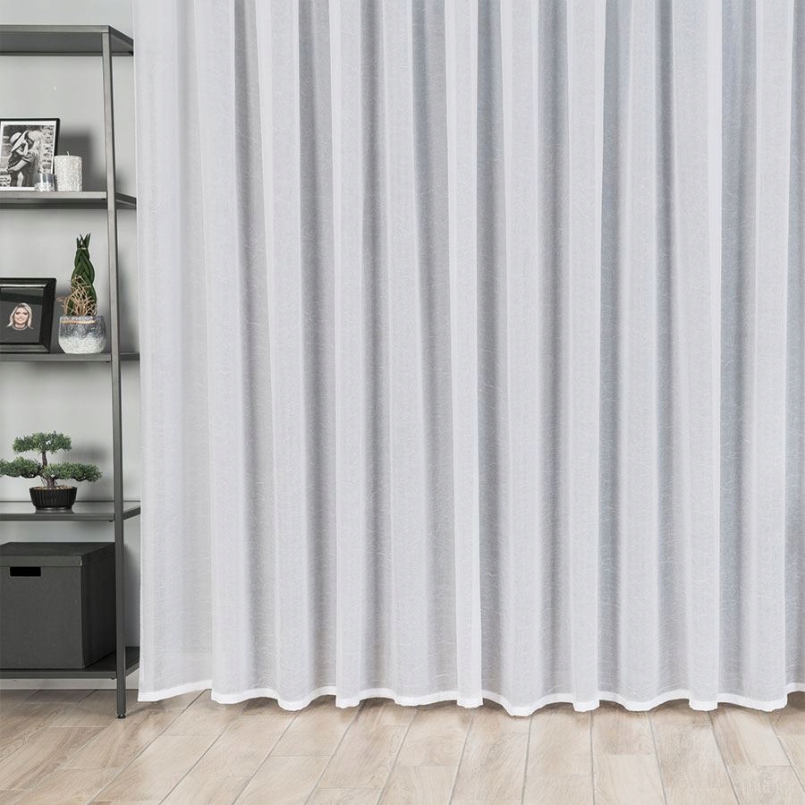 Firana bez prasowania woal kresz biała 235x600cm Blanka firany do salonu Wysokość produktu 235 cm