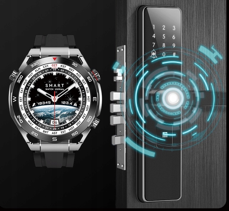 SMARTWATCH MĘSKI Z AMOLEDEM ZEGAREK ROZMOWY KOMPAS GPS NFC INDUKCJA KROKI Rodzaj smartwatch