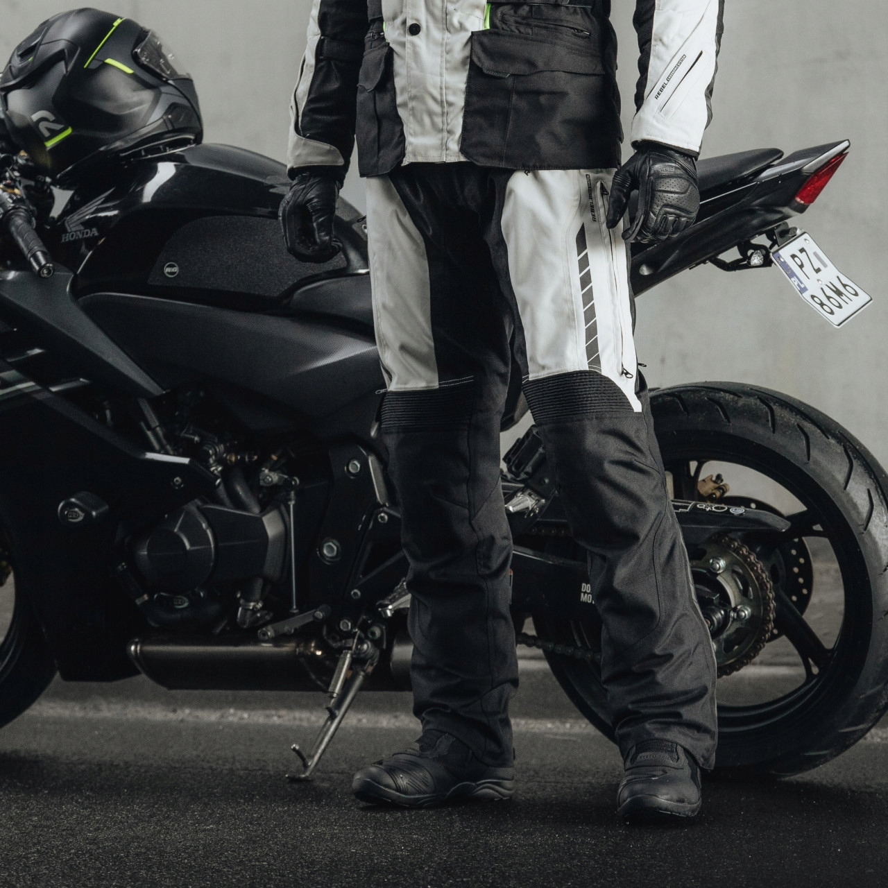 SPODNIE MOTOCYKLOWE MĘSKIE Z OCHRANIACZAMI HIKER Rozmiar 6XL