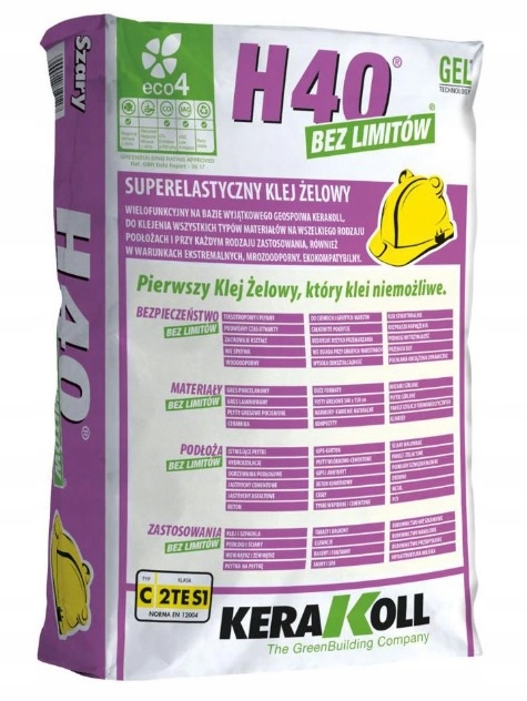 KERAKOLL H40 NO LIMITS SZARY KLEJ ELASTYCZNY 25KG Typ Kleje do glazury i terakoty