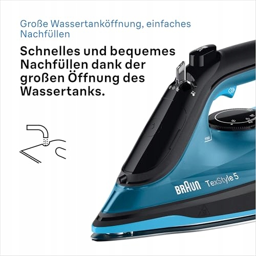 BRAUN TexStyle 5 Żelazko Parowe 2600W Czarny Niebieski — miniatura 6