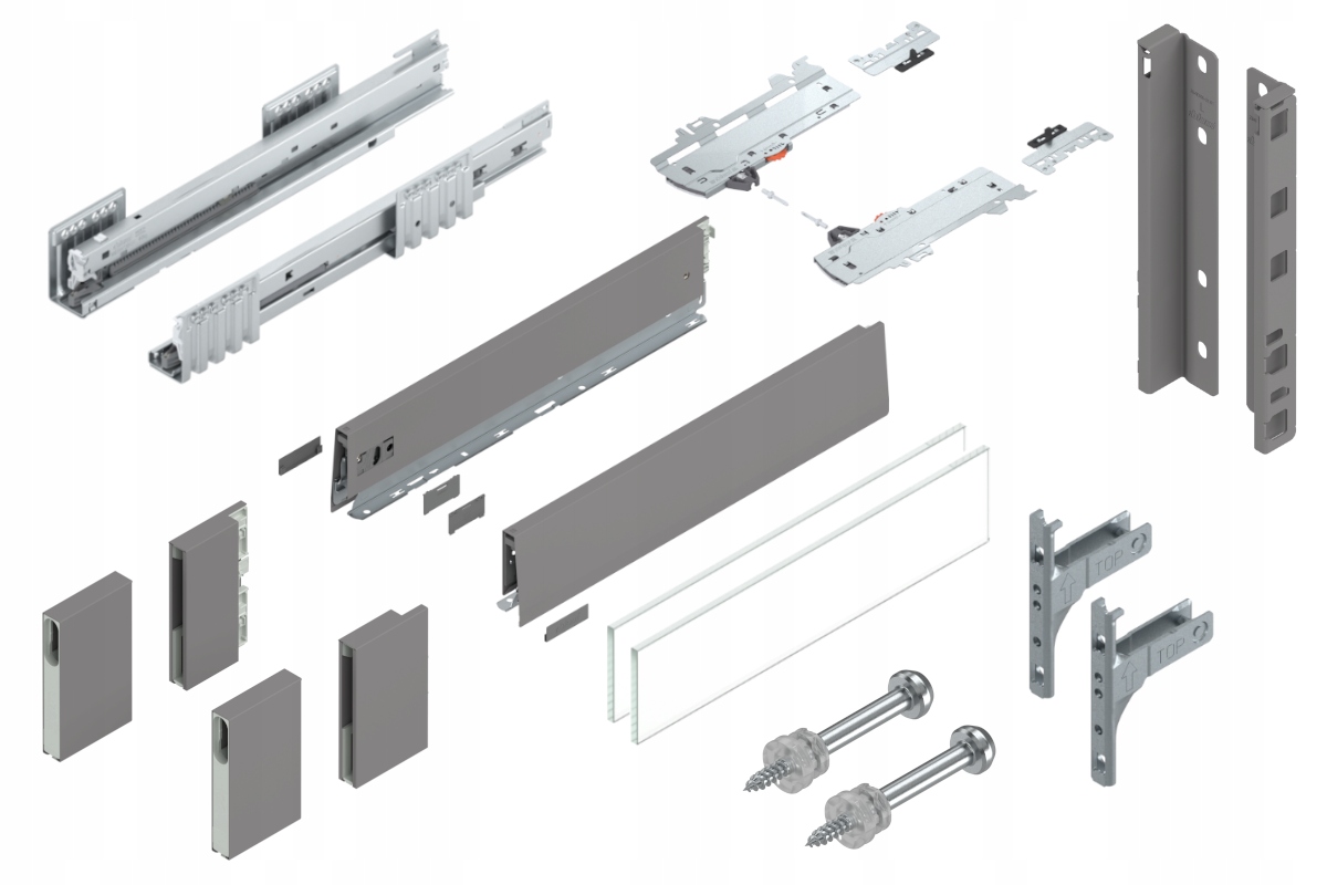 Blum Šuplík Merivobox 450 Vysoká E Tip-On Šedá 40 kg