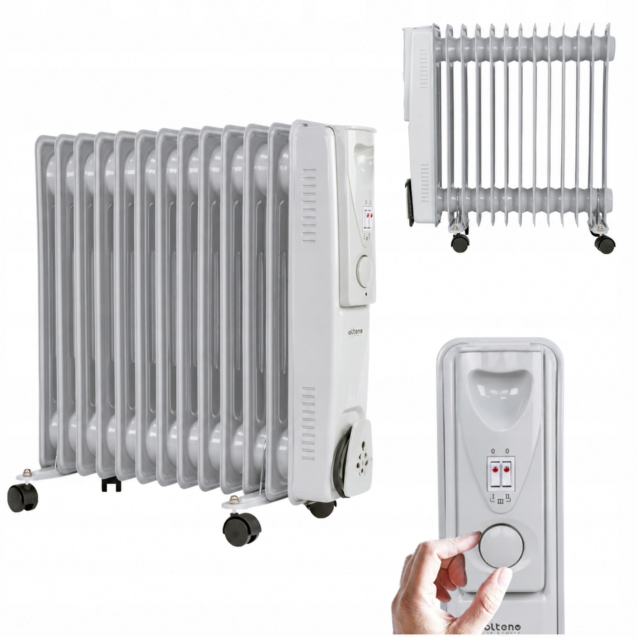 Elektrický Olejový Radiátor 2500W, 13 Žeber, S Termostatem