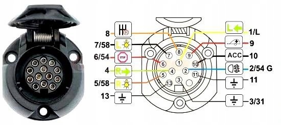 КОМПЛЕКТ ПРОВОДОВ 13PIN Z MODULEM ФАРКОПА HOLOWNICZEGO МОДУЛЬ ФАРКОП фото 4