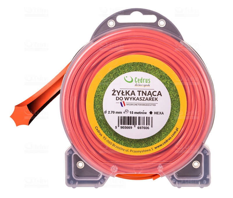 

Oryginalna Żyłka tnąca 2.7/15m gwiazdka pomarańcz
