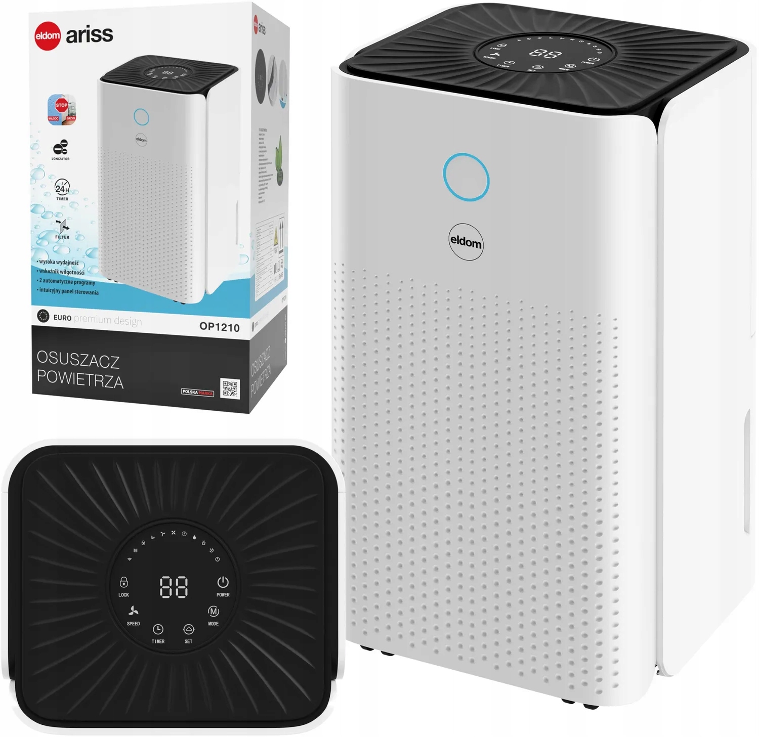 Odvlhčovač Vzduchu Silný 200W, 12 l/24 h, Časovač, Hygrostat