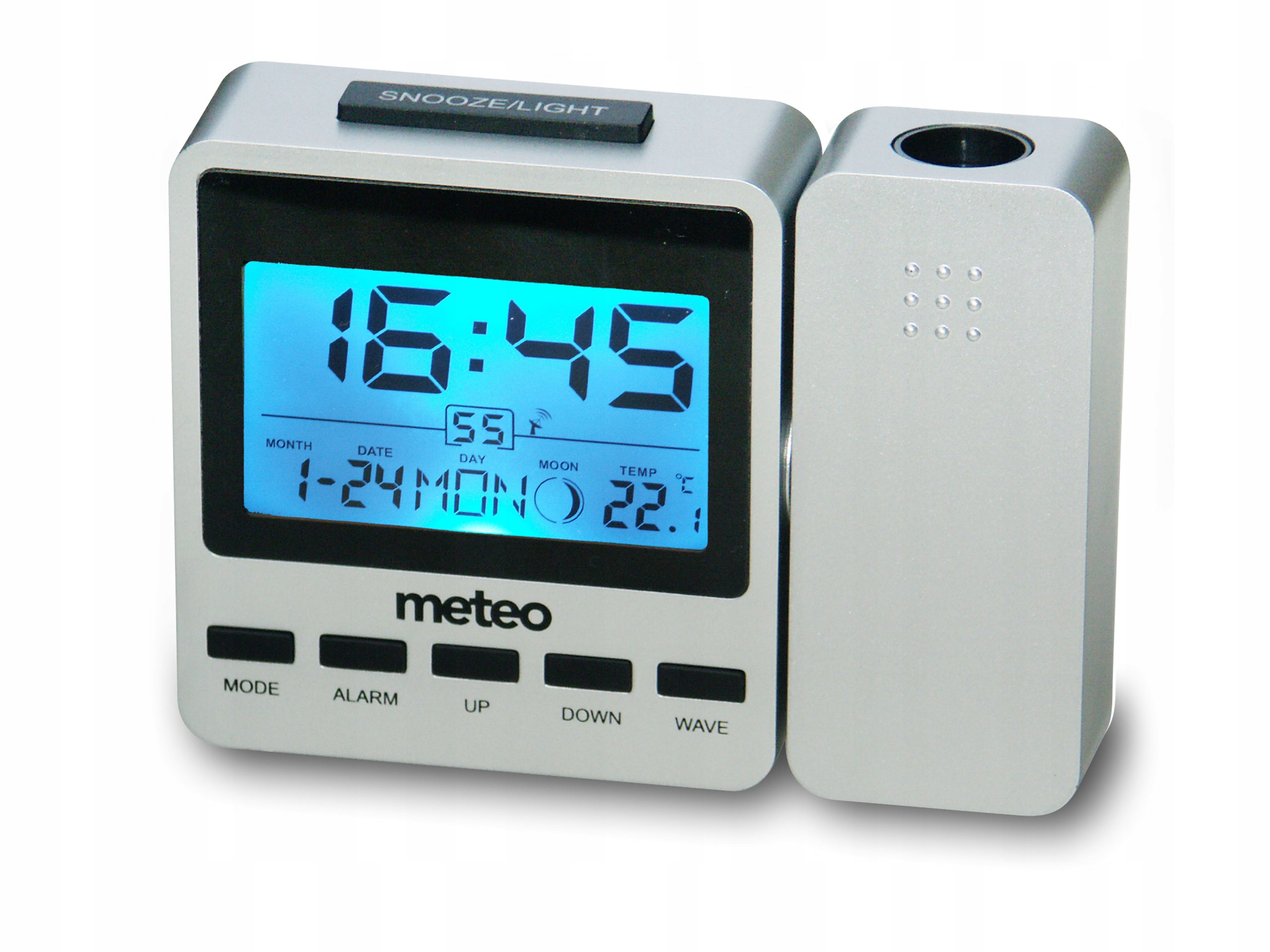 MAŁY ZEGAR Z PROJEKTOREM TERMOMETREM I DCF! gwaran