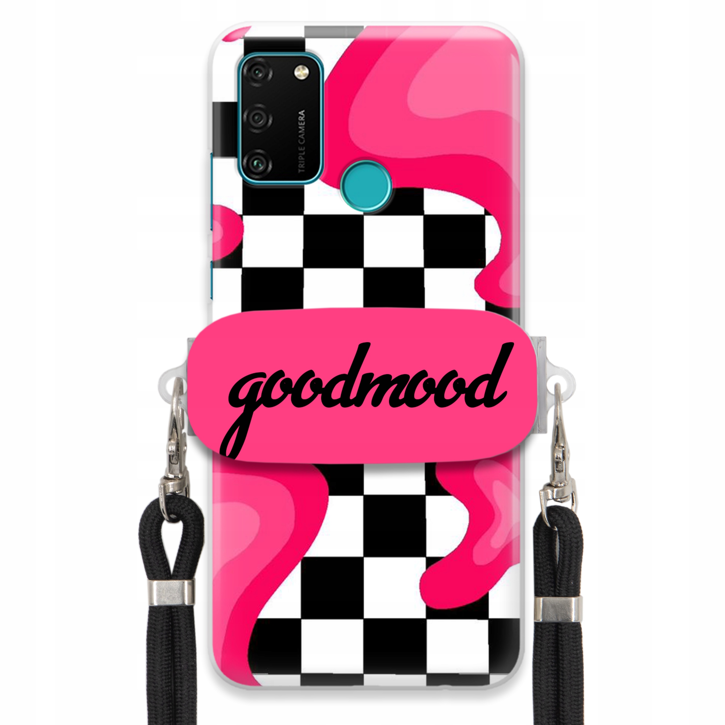 Puzdro Na Huawei Honor Play 9A Sada Case Držiak Na Vodítko Čierna Módne Splash