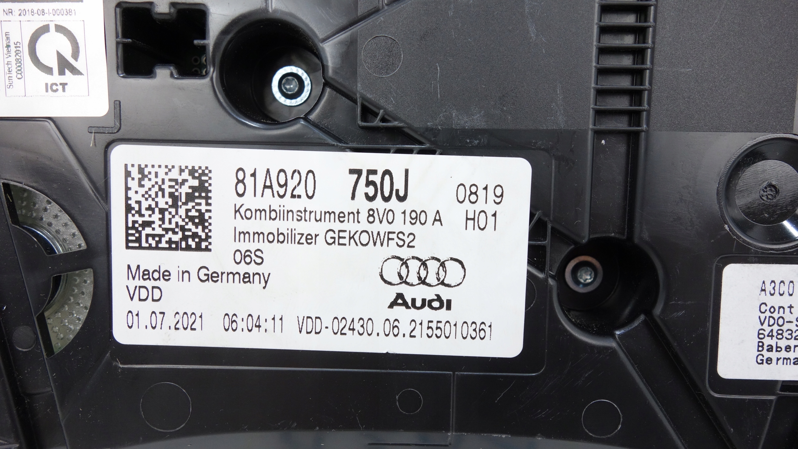 AUDI Q2 81A 2016- dials dials 81A920750J