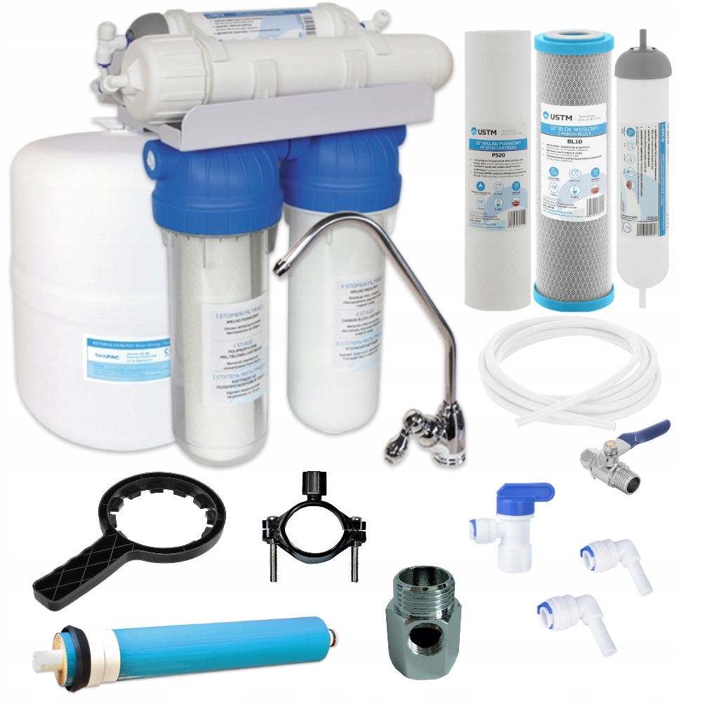 Filtr do wody Odwrócona OSMOZA RO4 wkłady zestaw