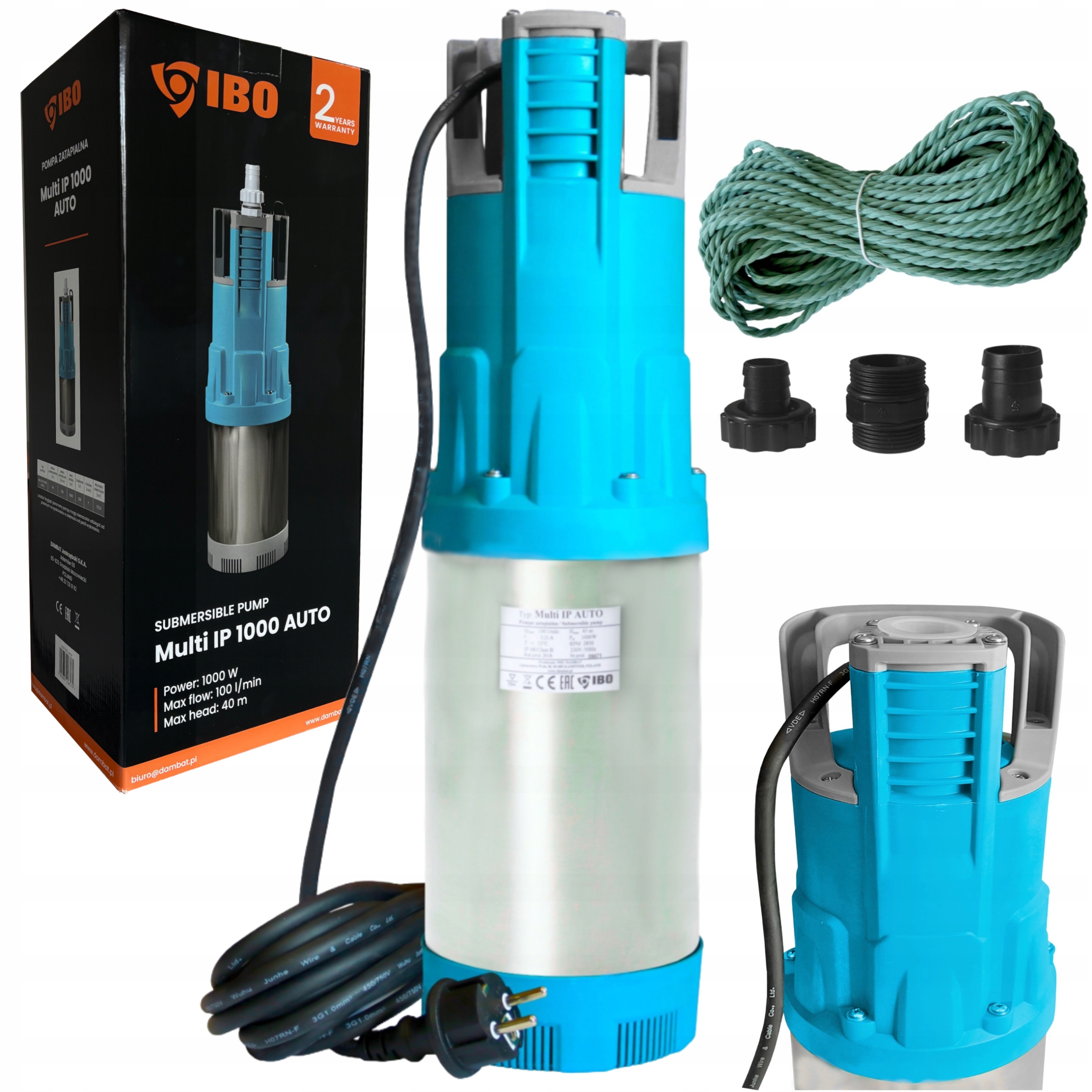 Pompa Multi Ip 1000 Auto Inox Do Wody Deszczówki Nawadniania +linka Gratis!