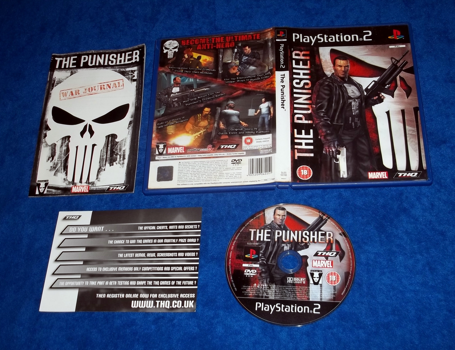 THE PUNISHER PS2 PLAYSTATION 2 jak MANHUNT - od 18 lat 3xANG IDEALNA