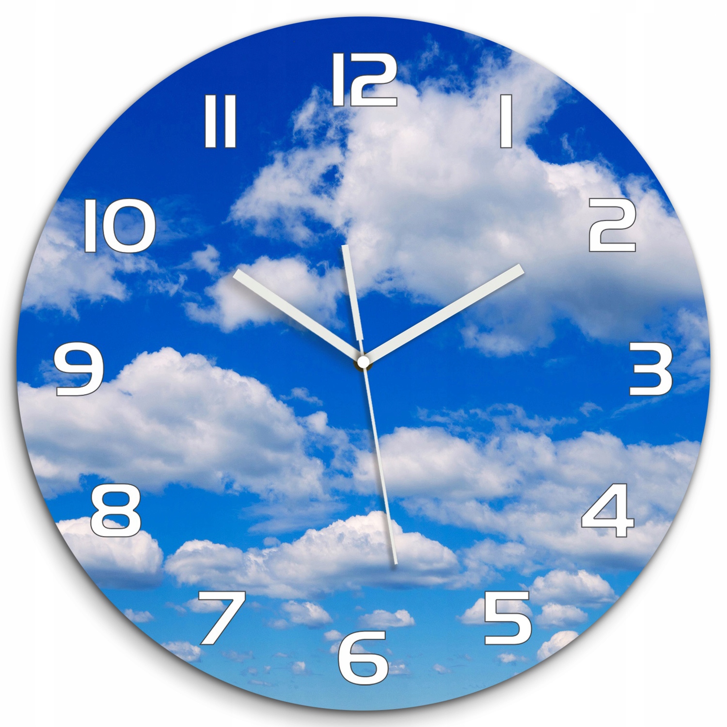 

Duży szklany zegar ścienny Chmury na niebie fi 60