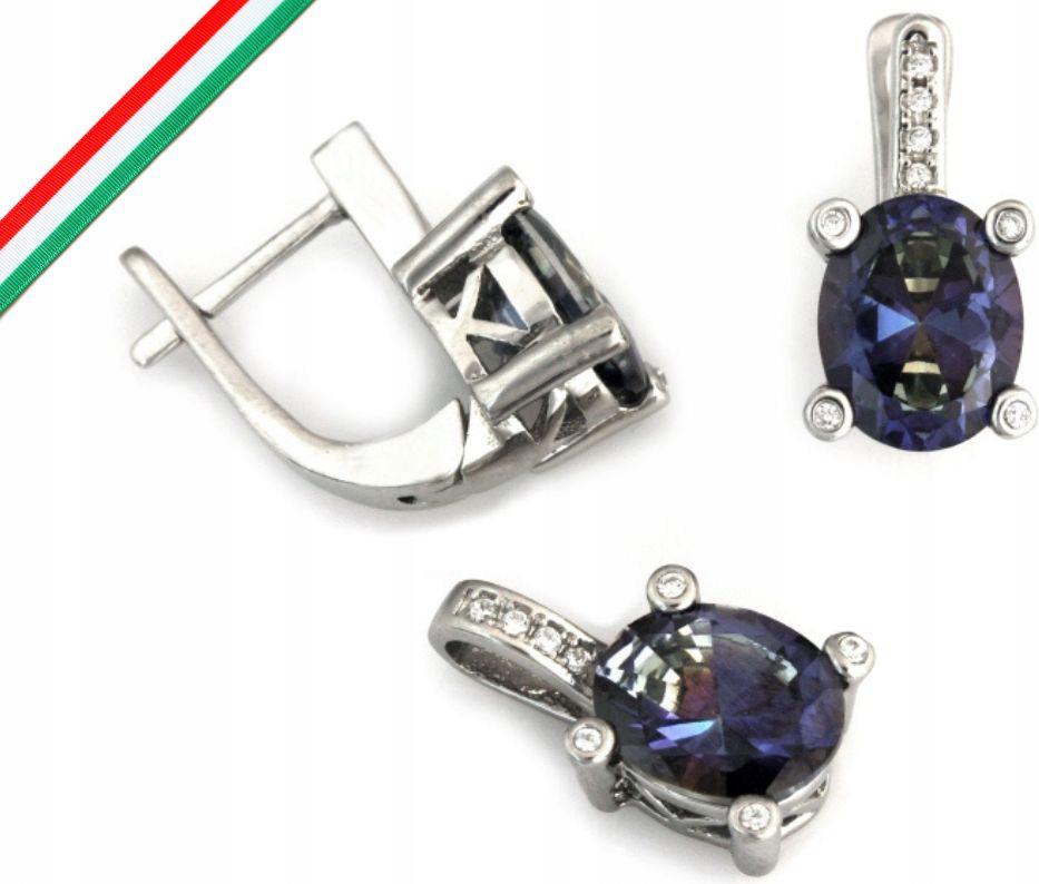 Stříbrný komplet šperků 925 s oválným zirkonem, módní vzor jako dárek