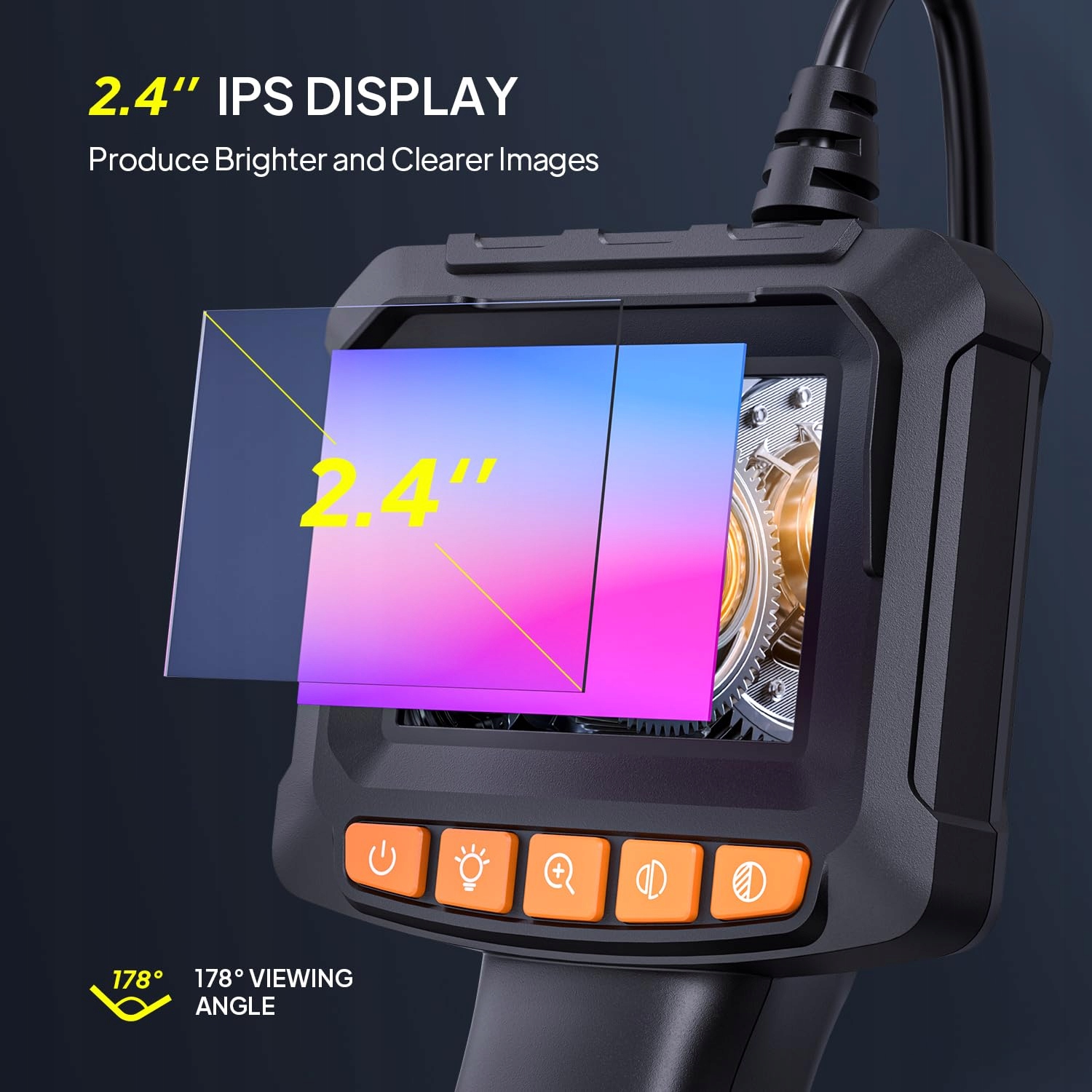 QIMIC Kamera Inspekcyjna 1080P HD z 8 LED IP67 2.4" Ekran 5M Kabel — miniatura 6