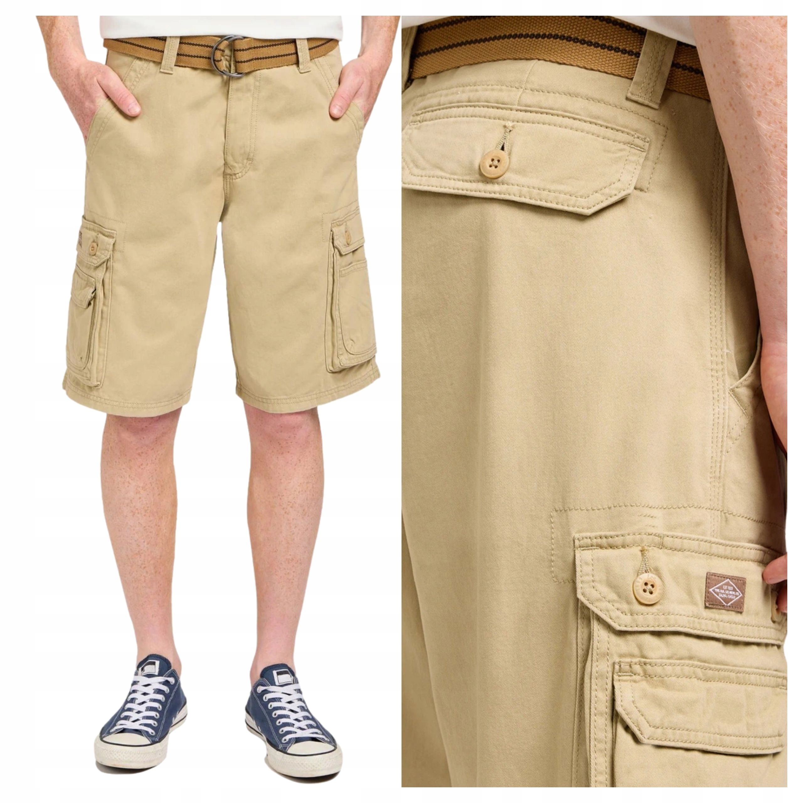 Pánské šortky Lee Wyoming Cargo Buff Béžové Bavlněné W34
