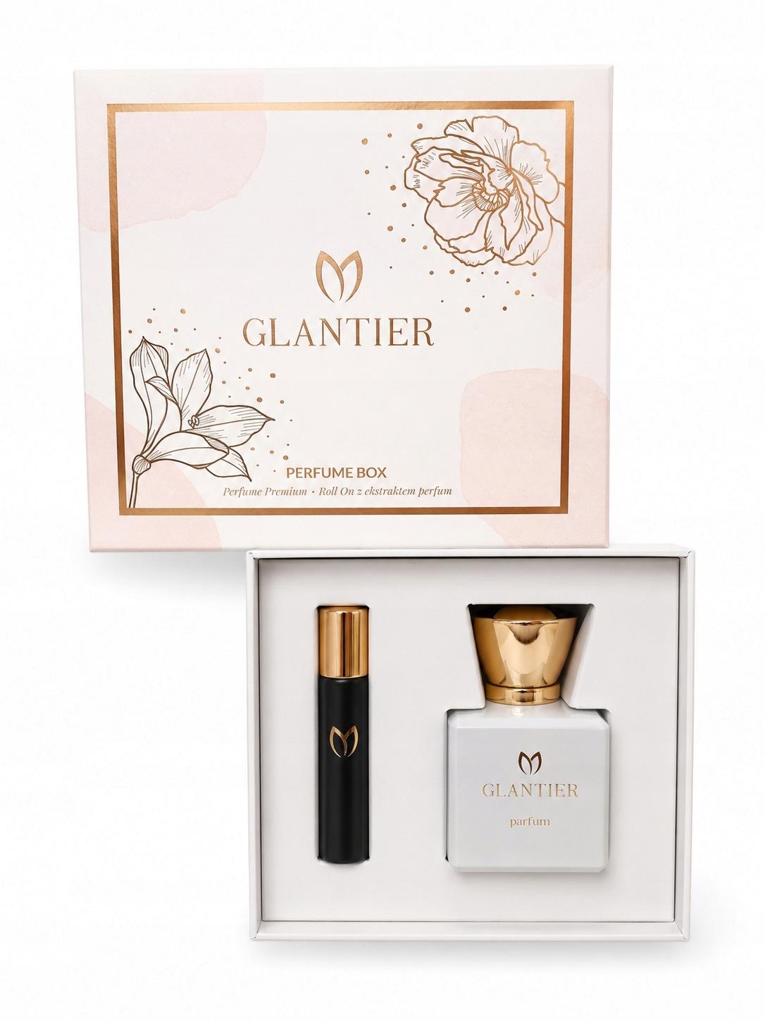Glantier 553 Orientálně-květinový parfémový box 50 ml Roletka 8 ml