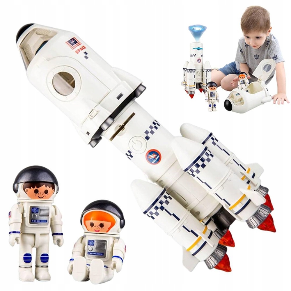 ODŁĄCZANA WYRZUTNIA RAKIET 5 W 1 ASTRONAUTA ZABAWKA WSZECHŚWIAT KOSMICZNY