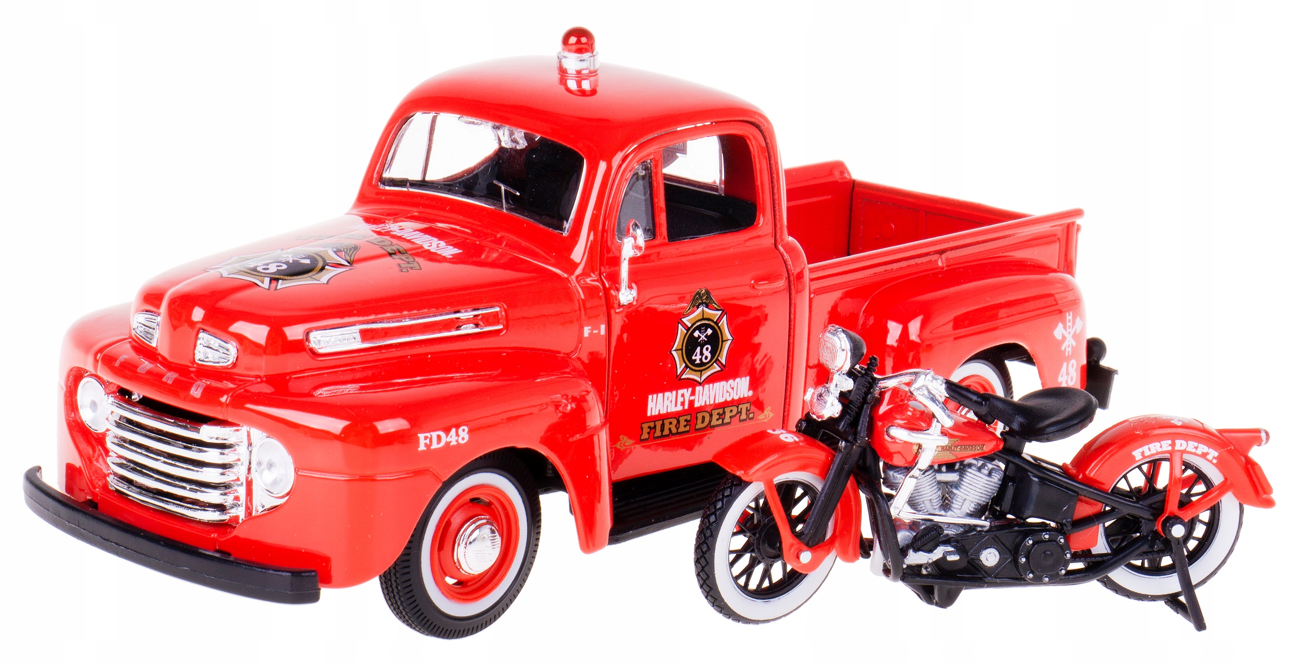 1948 Ford F-1 Pickup 1936 Harley Davidson El Knucklehead Maisto 1:24