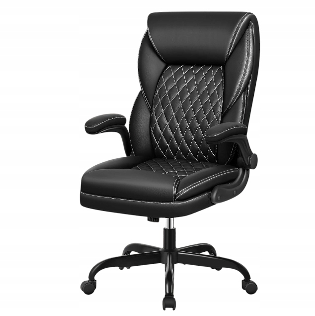 BestEra kožená kancelárska stolička, ergonomická, vysoká, otočná