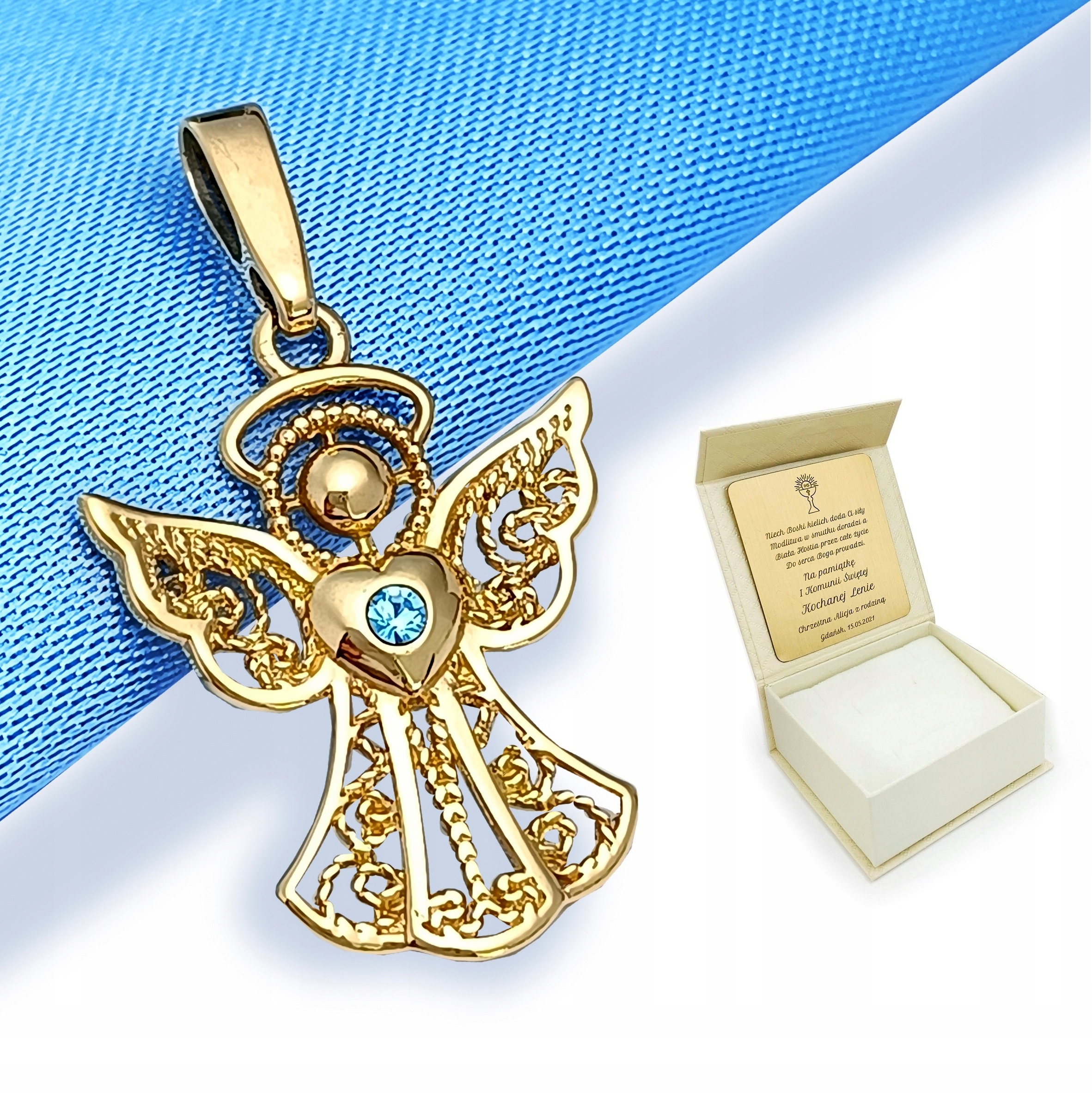Zlatý Medailonek 585 pro chlapce dárek na křtiny Svaté Přijímání Vánoce