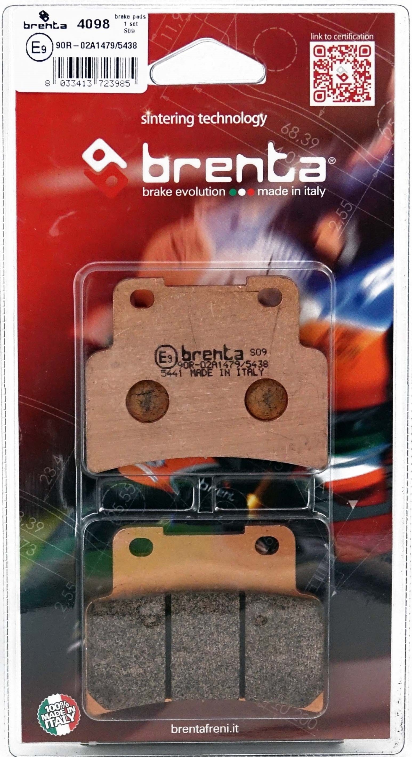 Přední Brzdové Destičky Brenta Aprilia Rs 125 Extrema, replika '07-13