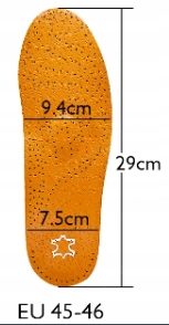 WKŁADKI DO BUTÓW PŁASKOSTOPIE KOŚLAWOŚĆ SUPINUJĄCE ORTOPEDYCZNE SKÓRZANE Marka bez marki