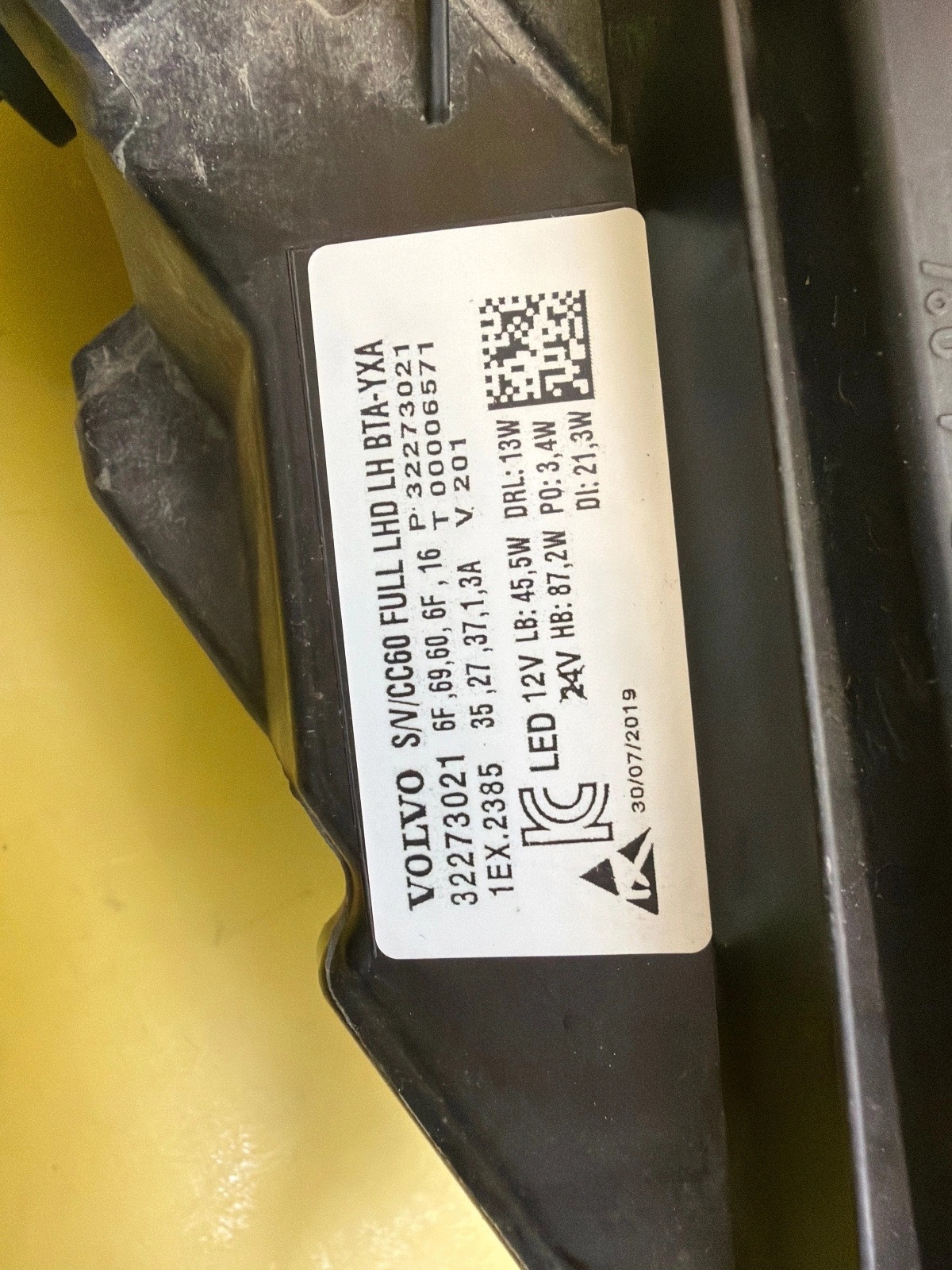 feu gauche Volvo S60 V60 Full Led 32273021