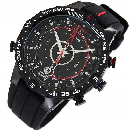 Pánské Hodinky Timex T2N720 Kompas Příliv Teploměr Data WR100 Indiglo Box