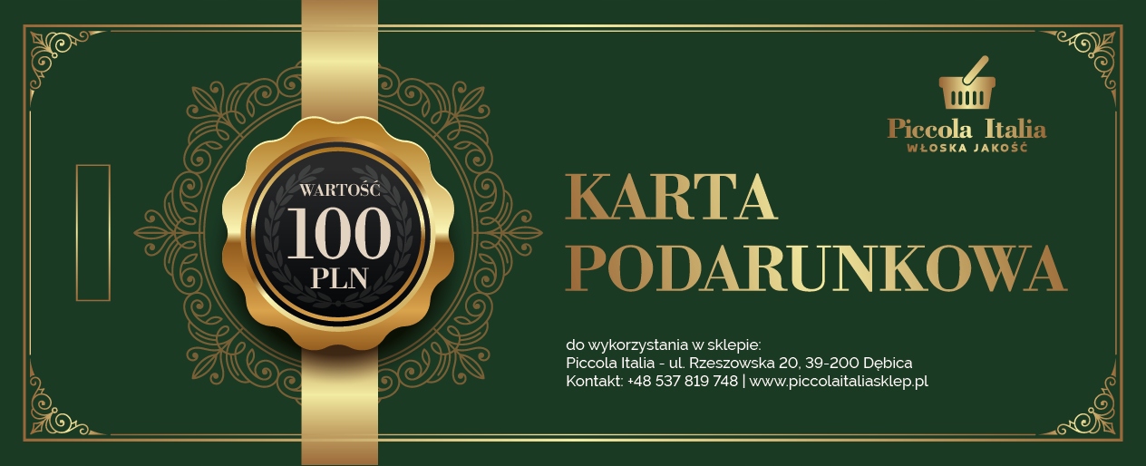 Dárková karta Piccola Italia v hodnotě 100 Zloty brutto