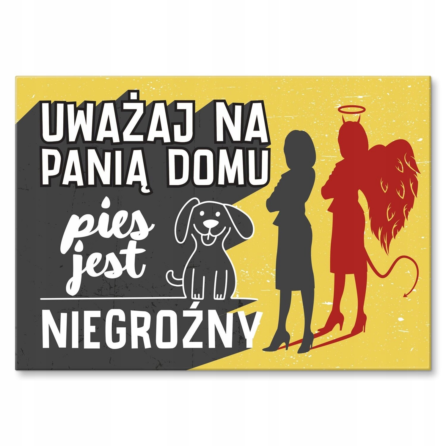 Kovový plakát pozor na paní Szyld Plech 30 x 42 cm Dárek