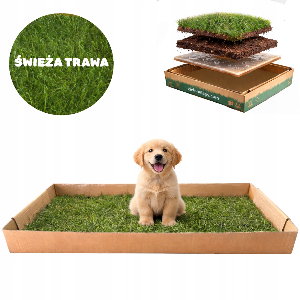 Levně Toaleta pro psy z přírodní trávy 100 x 50 cm, toaleta