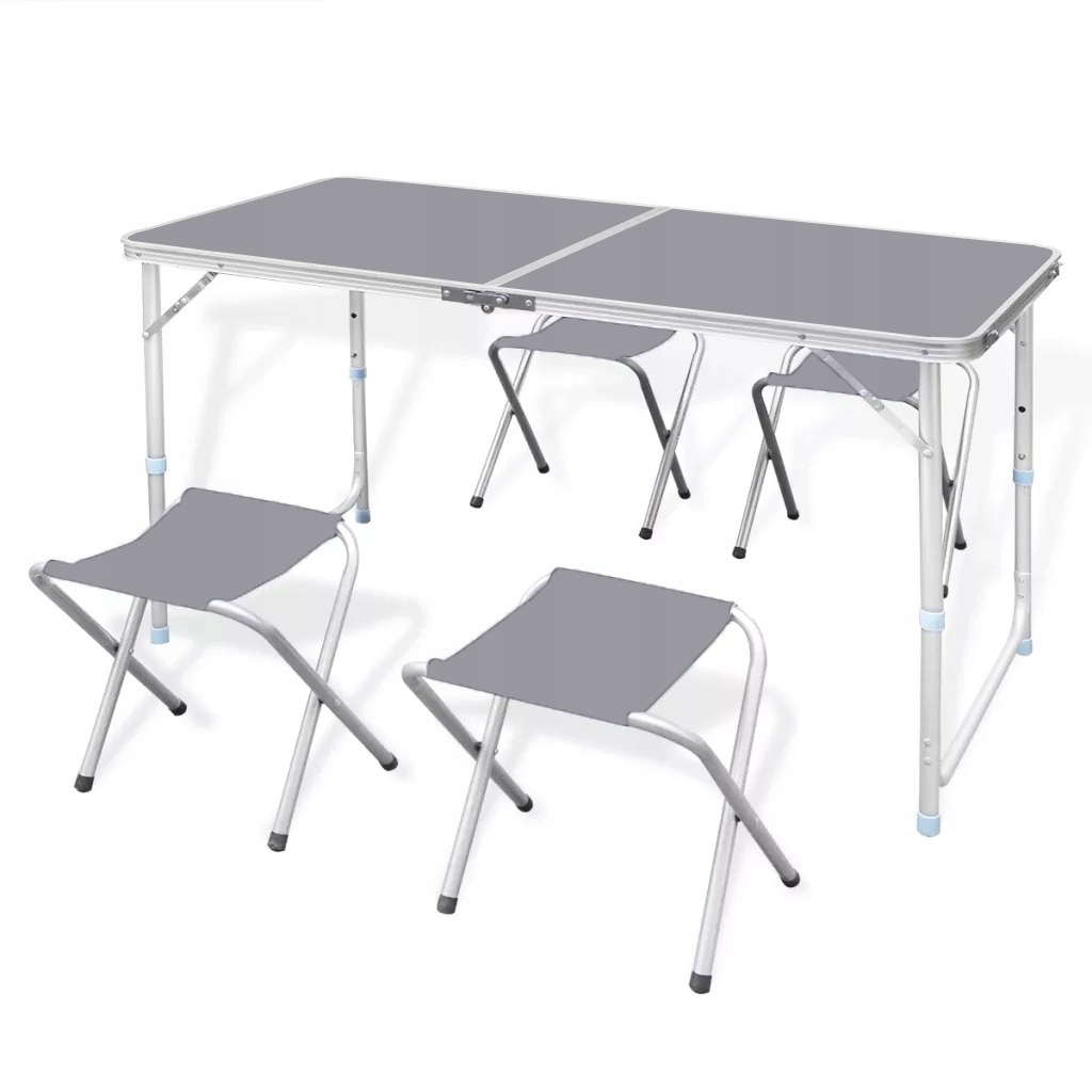 ZESTAW STOLIK TURYSTYCZNY STÓŁ SKŁADANY KEMPINGOWY GRAFITOWY + 4x KRZESŁA Kod producenta SDH092
