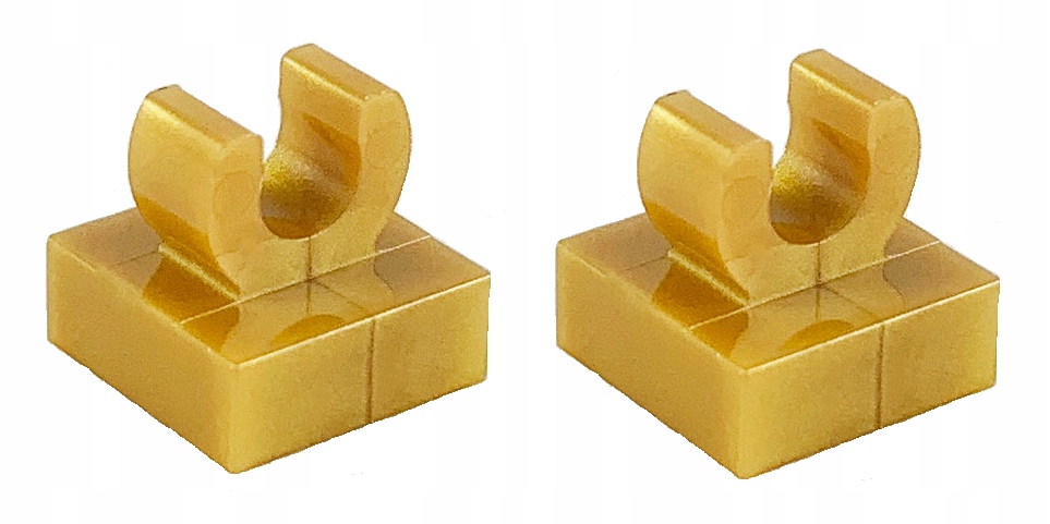 

Lego płytka 1x1 zaczep uchwyt perł. złoty 2x 15712